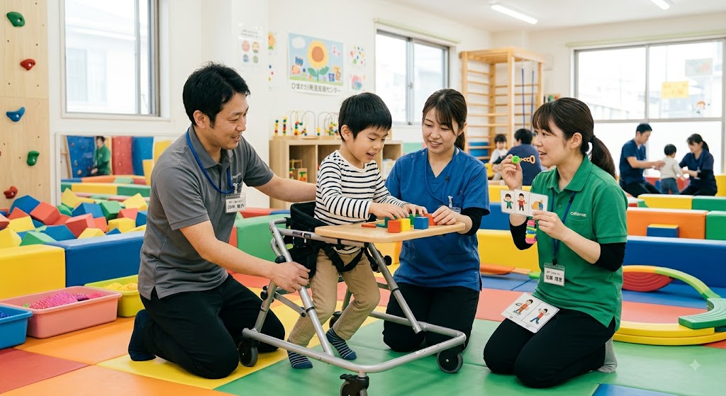 専門職が子どもの支援を行っている様子